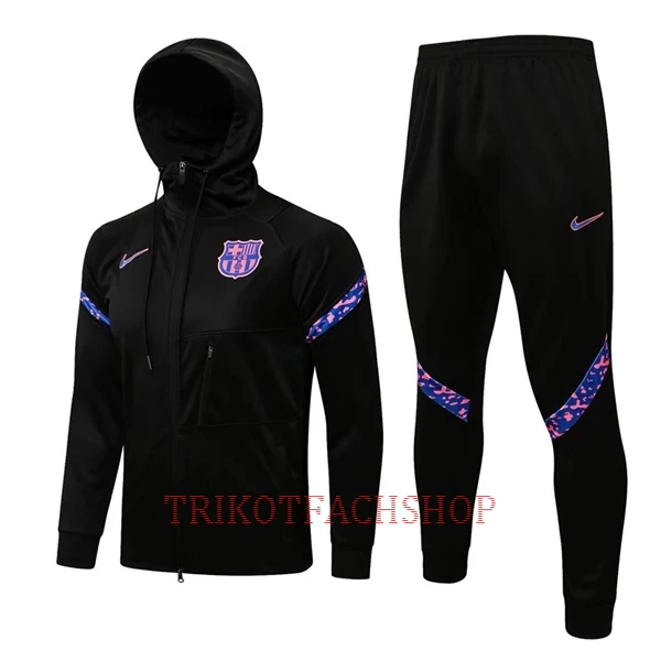 FC Barcelona Trainingsjacke mit Kapuze 22/23 für Herren Schwarz