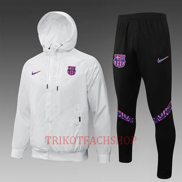 FC Barcelona Trainingsjacke Windrunner-Anzug 22/23 für Herren Weiß