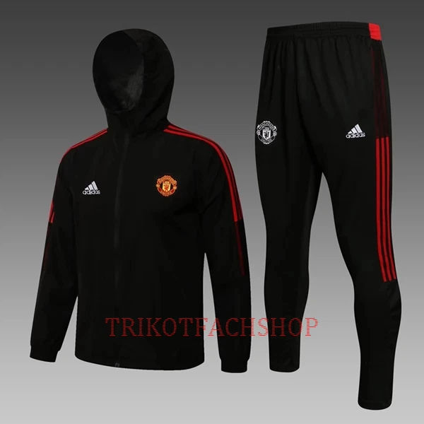 Manchester United Trainingsjacke Windrunner-Anzug 22/23 für Herren Schwarz