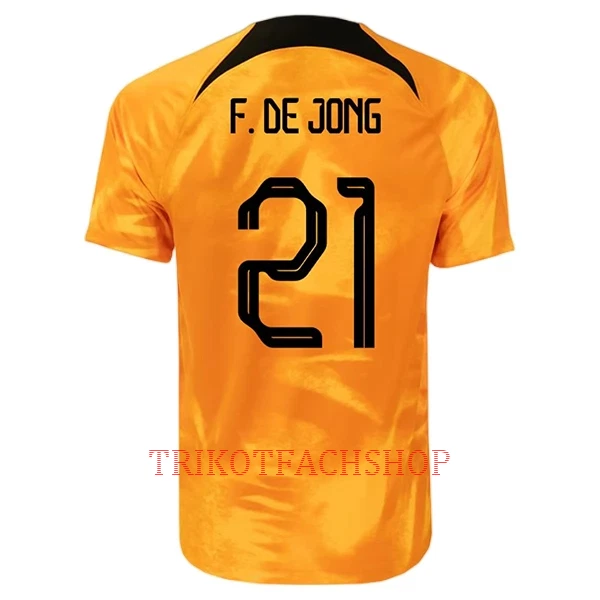 Niederlande Frenkie de Jong 21 Heimtrikot WM 2022 für Herren