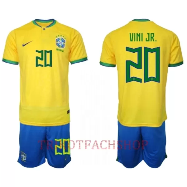 Brasilien Vinicius Junior 20 Heimtrikot WM 2022 für Kinder