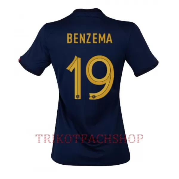 Frankreich Karim Benzema 19 Heimtrikot WM 2022 für Damen