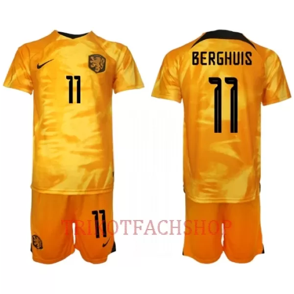 Niederlande Steven Berghuis 11 Heimtrikot WM 2022 für Kinder