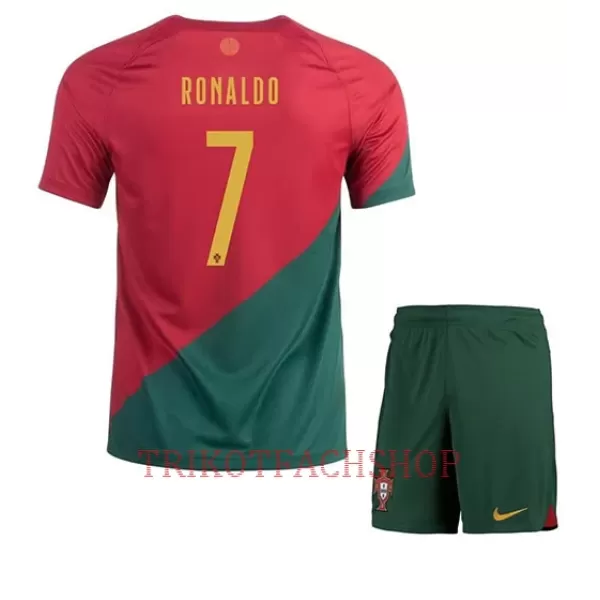 Portugal Cristiano Ronaldo 7 Heimtrikot WM 2022 für Kinder