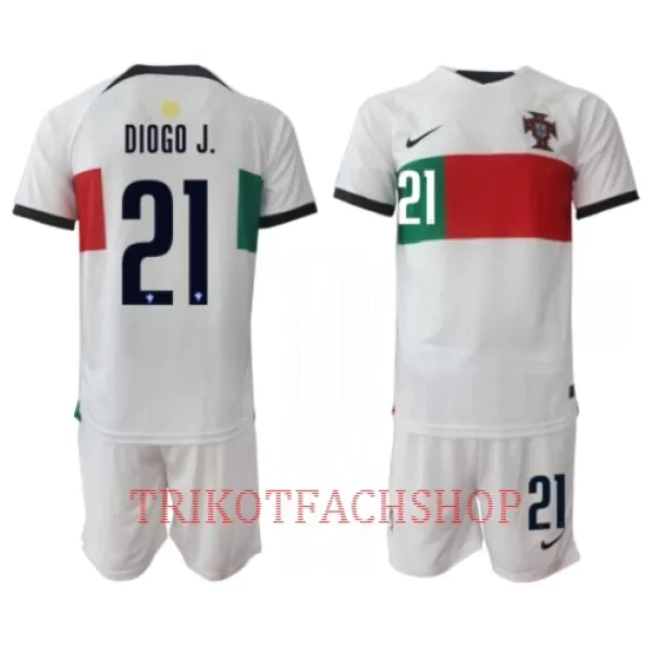 Portugal Diogo Jota 21 Auswärtstrikot WM 2022 für Kinder