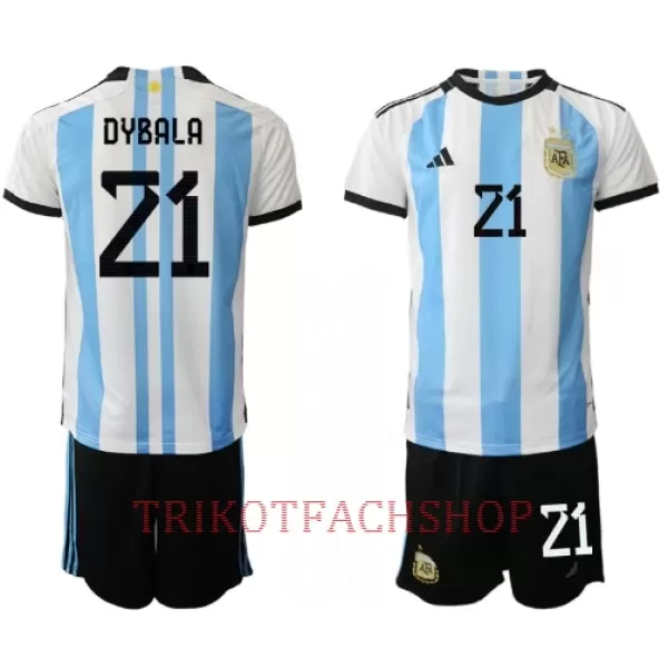 Argentinien Paulo Dybala 21 Heimtrikot WM 2022 für Kinder