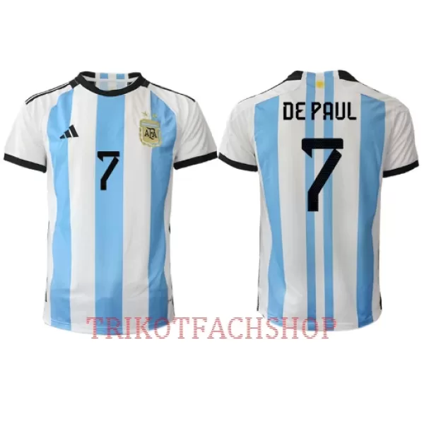 Argentinien Rodrigo de Paul 7 Heimtrikot WM 2022 für Herren