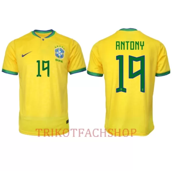 Brasilien Antony Santos 19 Heimtrikot WM 2022 für Herren