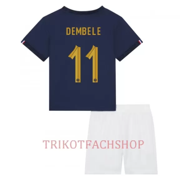 Frankreich Ousmane Dembélé 11 Heimtrikot WM 2022 für Kinder