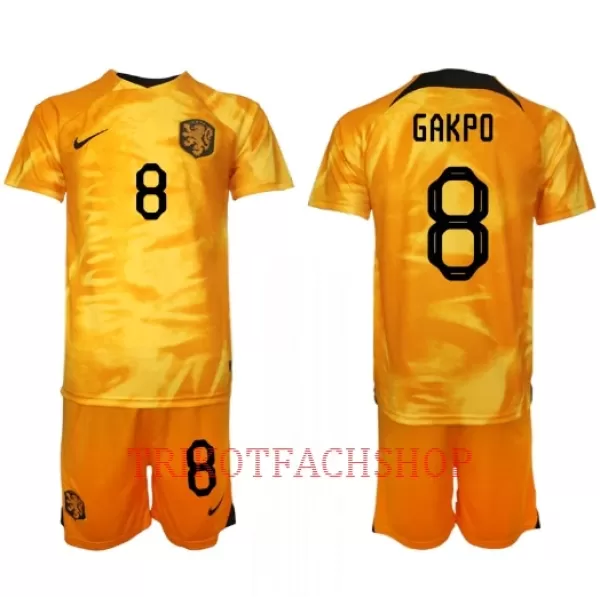 Niederlande Cody Gakpo 8 Heimtrikot WM 2022 für Kinder