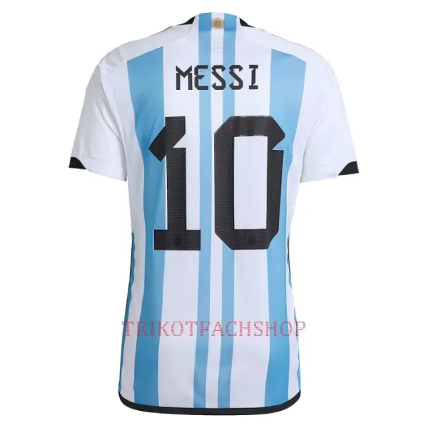 Argentinien 3 Star Lionel Messi 10 Heimtrikot WM 2022 für Kinder