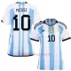 Argentinien 3 Star Lionel Messi 10 Trikot WM 2022 für Damen