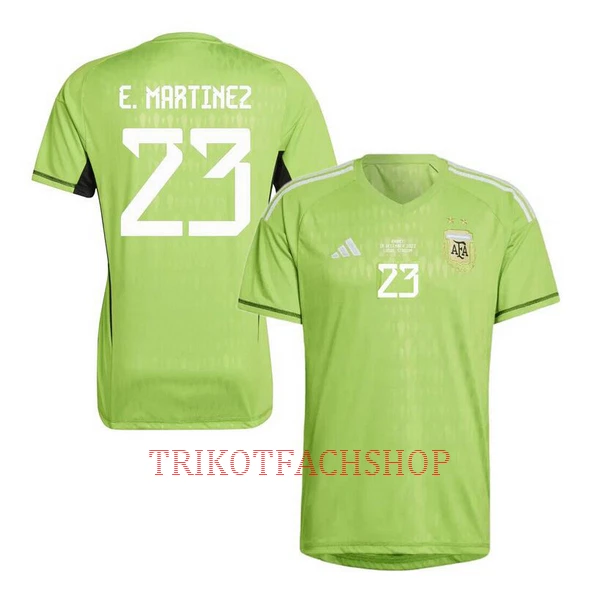 Argentinien Emiliano Martínez 23 Torwart Trikot WM 2022 für Herren