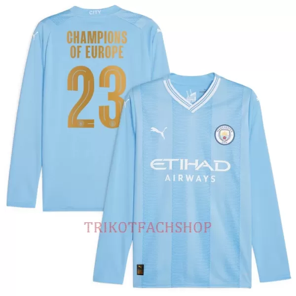 Manchester City Champions of Europe Heimtrikot 23/24 Langarm für Herren