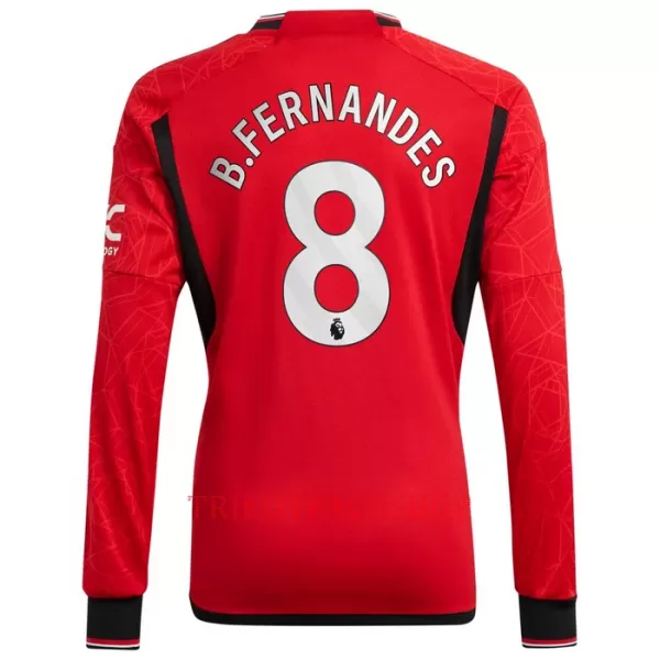 Manchester United Bruno Fernandes 8 Heimtrikot 23/24 Langarm für Herren