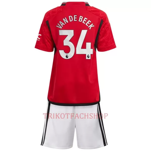 Manchester United Donny Van de Beek 34 Heimtrikot 23/24 für Kinder