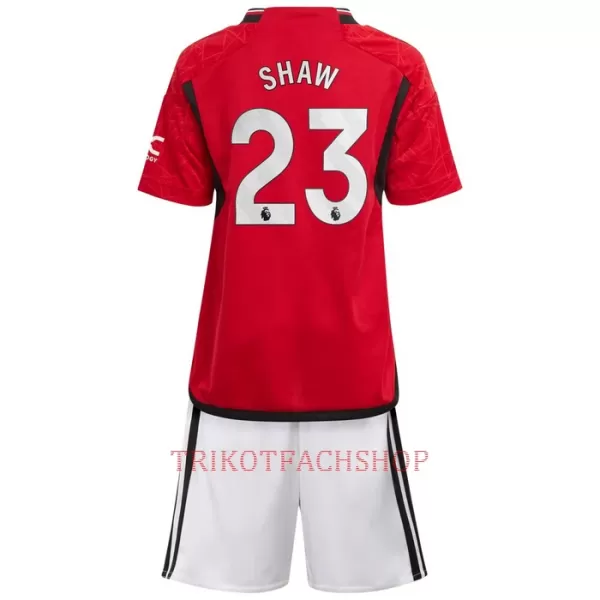 Manchester United Luke Shaw 23 Heimtrikot 23/24 für Kinder