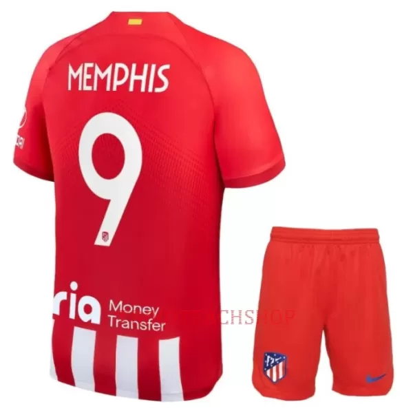 Atlético Madrid Memphis Depay 9 Heimtrikot 23/24 für Kinder