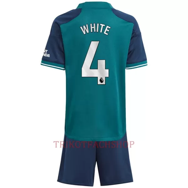 Arsenal White 4 Ausweichtrikot 23/24 für Kinder