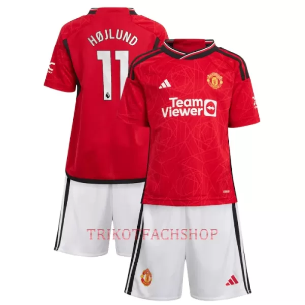 Manchester United Rasmus Højlund 11 Heimtrikot 23/24 für Kinder