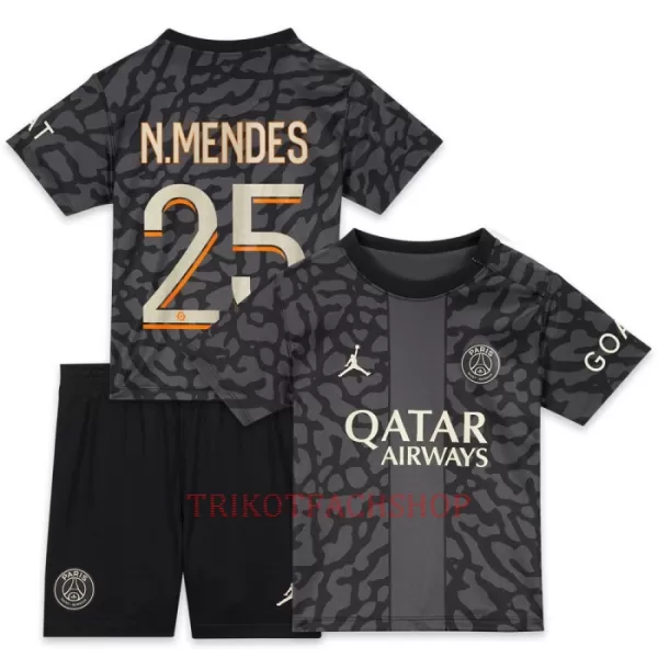 Paris Saint-Germain N.Mendes 25 Ausweichtrikot 23/24 für Kinder