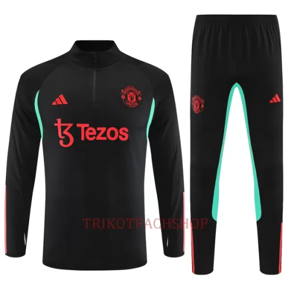 Manchester United Trainingspullover-Set 23/24 für Kinder Schwarz