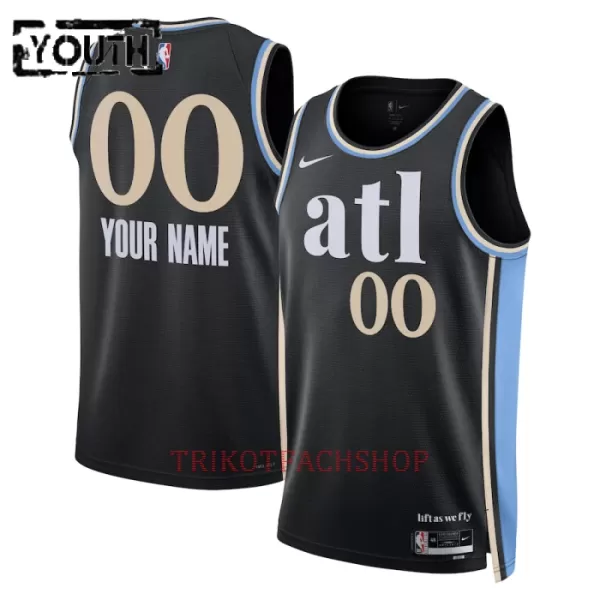 Atlanta Hawks Trikot City Edition 23/24 Swingman für Kinder Schwarz