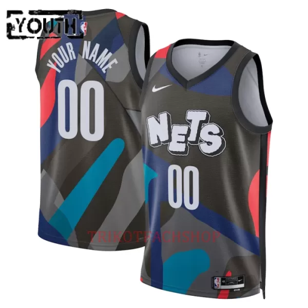 Brooklyn Nets Trikot City Edition 23/24 Swingman für Kinder Schwarz