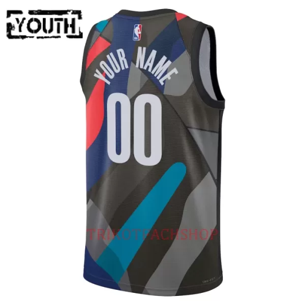 Brooklyn Nets Trikot City Edition 23/24 Swingman für Kinder Schwarz