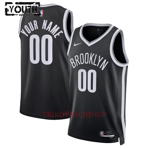 Brooklyn Nets Trikot Icon Edition 23/24 Swingman für Kinder Schwarz