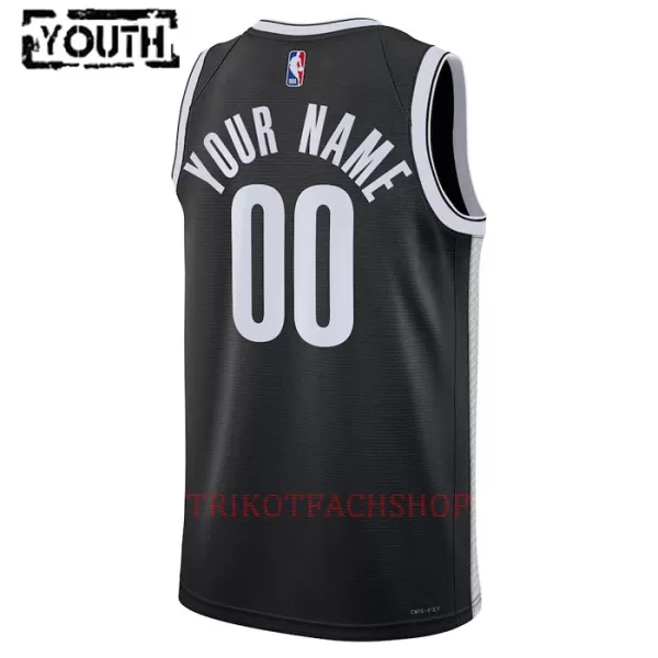 Brooklyn Nets Trikot Icon Edition 23/24 Swingman für Kinder Schwarz