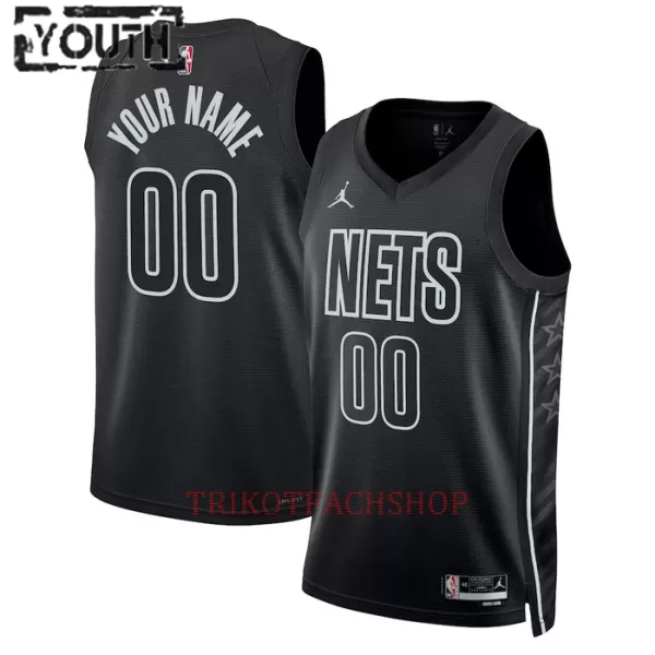 Brooklyn Nets Trikot Statement Edition 23/24 Swingman für Kinder Schwarz