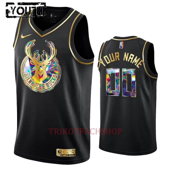 Milwaukee Bucks Trikot Diamond Edition Swingman für Kinder Schwarz