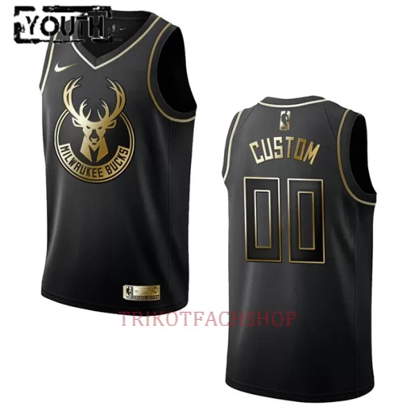 Milwaukee Bucks Trikot Golden Edition Swingman für Kinder Schwarz