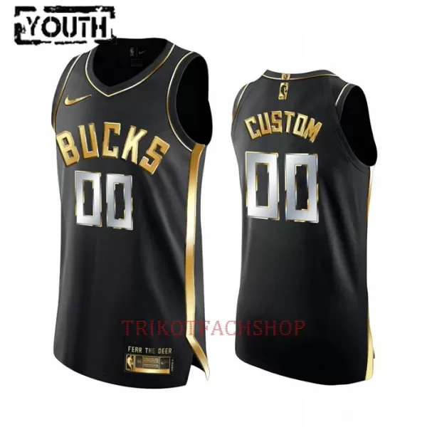 Milwaukee Bucks Trikot Golden Edition Swingman für Kinder Schwarz