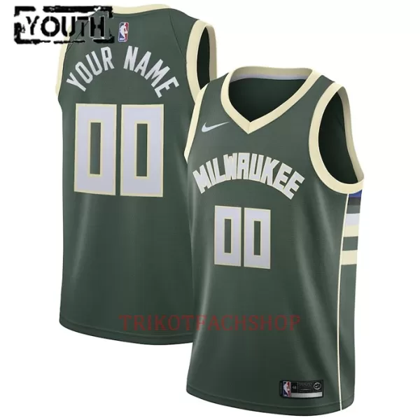 Milwaukee Bucks Trikot Icon Edition 23/24 Swingman für Kinder Grün