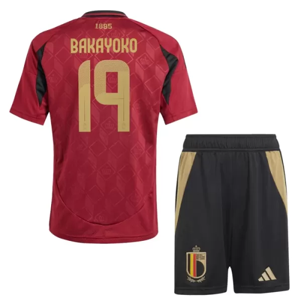 Belgien Bakayoko 19 Heimtrikot Euro 2024 für Kinder