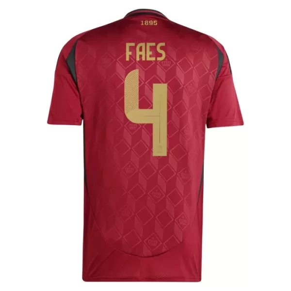 Belgien Faes 4 Heimtrikot Euro 2024 für Herren