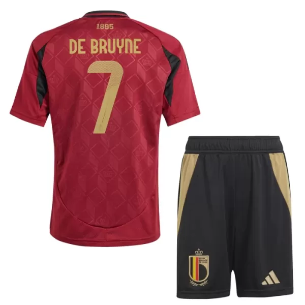 Belgien Kevin De Bruyne 7 Heimtrikot Euro 2024 für Kinder