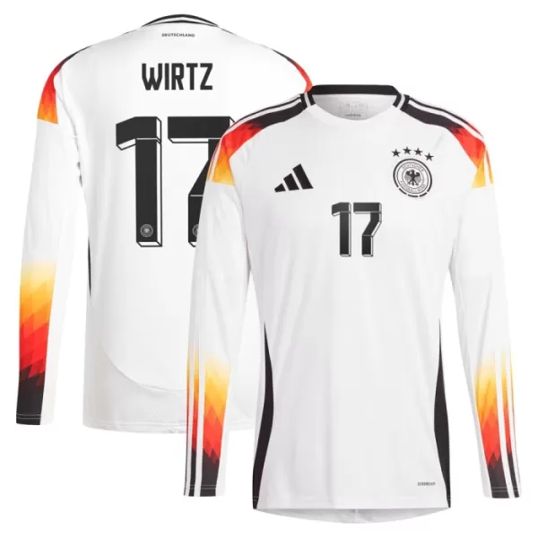 Deutschland Florian Wirtz 17 Heimtrikot Euro 2024 Langarm für Herren