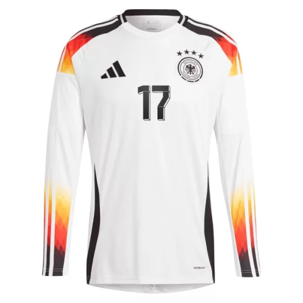 Deutschland Florian Wirtz 17 Heimtrikot Euro 2024 Langarm für Herren