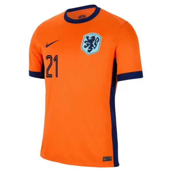 Niederlande Frenkie de Jong 21 Heimtrikot Euro 2024 für Herren