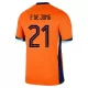 Niederlande Frenkie de Jong 21 Heimtrikot Euro 2024 für Kinder