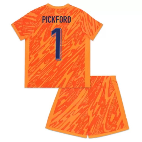 England Pickford 1 Torwart Trikot Euro 2024 für Kinder Orange