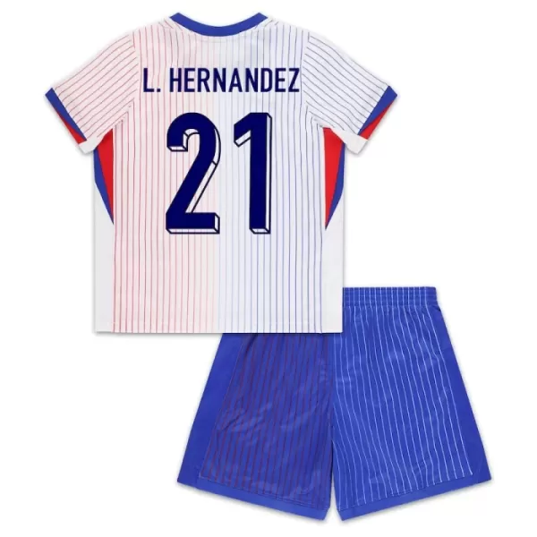 Frankreich L. Hernandez 21 Auswärtstrikot Euro 2024 für Kinder