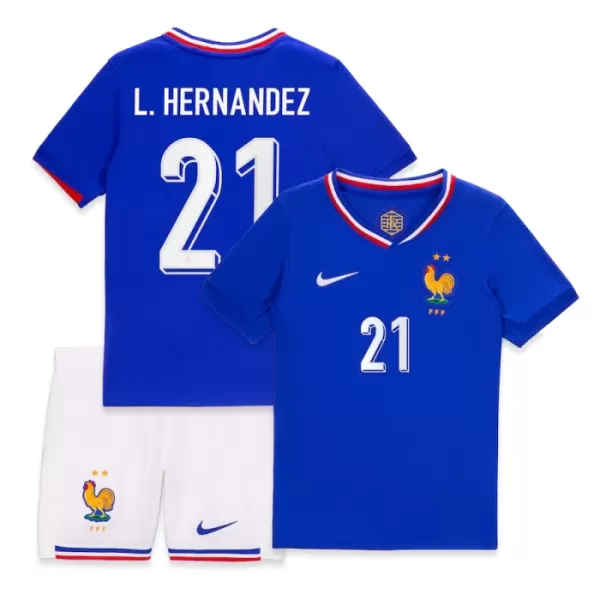 Frankreich L. Hernandez 21 Heimtrikot Euro 2024 für Kinder