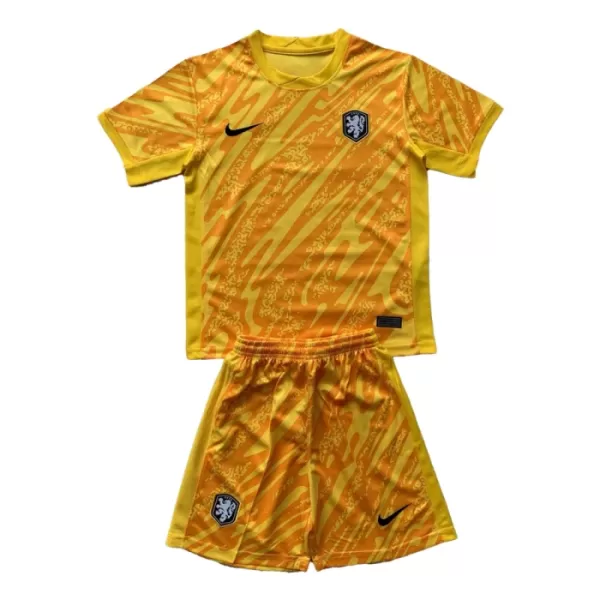 Niederlande Torwart Trikot Euro 2024 für Kinder Gelb