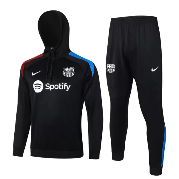 Barcelona Trainingspullover-Kit mit Kapuzenpullover 24/25 für Herren Schwarz