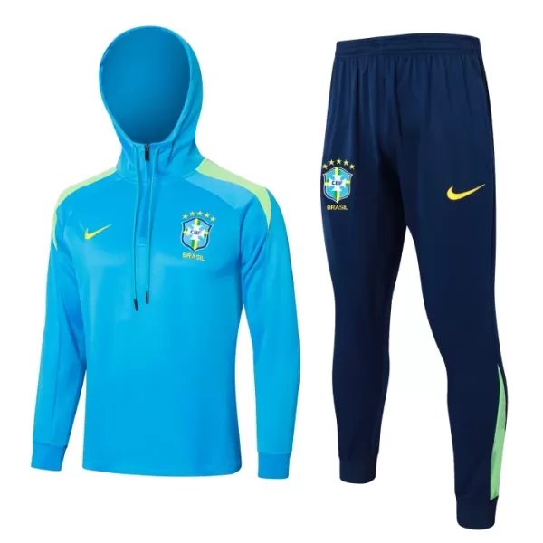 Brasilien Trainingspullover-Kit mit Kapuzenpullover 24/25 für Herren Blau