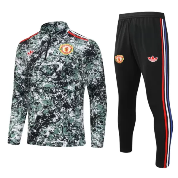 Manchester United Trainingspullover-Set 24/25 für Herren Grün